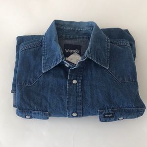 vtg wrangler jean shirt, 16 1/2 neck x 34 sleeve